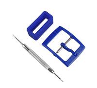 MyTime Cinturino di ricambio per orologio, fibbia in plastica e anelli in silicone per Swatch, colori e larghezze a scelta, Blu, 19mm, moderno