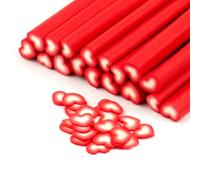 MyTinyWorld 4 bastoncini per nail art a forma di cuore rosso e bianco fatti a mano