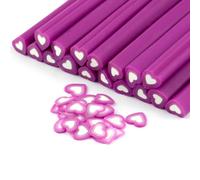 MyTinyWorld 4 bastoncini per nail art a forma di cuore viola e bianco fatti a mano