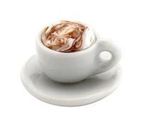 MyTinyWorld Miniatura per Casa delle Bambole Latte con Montata Crema e Cioccolato Sauce