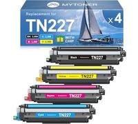 MYTONER TN227 - Confezione da 4 cartucce toner ad alta resa, compatibili con stampanti Brother TN227 TN-227 TN227BK TN223 per HL-L3210CW MFC-L3750CDW MFC-L3710CW HL-L3270CDW (TN-227BK/C/M/Y ad alta