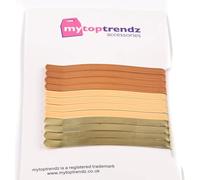 Mytoptrendz® 12 forcine per capelli jumbo, in metallo, larghe, in tinta unita, piatte e curve, per donne e ragazze, accessori per lo styling dei capelli spessi (biondo oro, 60 mm, S)