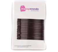 Mytoptrendz® 12 forcine piccole e spesse per capelli, con parte superiore piatta, curve, in metallo, per ragazze e donne, per capelli spessi (marrone scuro tinta unita, 6 cm)