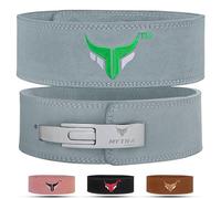 Mytra Fusion 4 inch Leather Power lifting and Weight Lifting Belt (Grey, L)