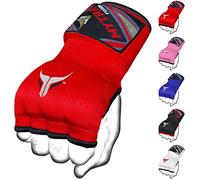 Mytra Fusion Bambini sottoguanti boxe Imbottito in gel sottoguanti con cinturini da polso Quick lunghi 76 cm, Elastico fascia da box MMA, Muay Thai, Kickboxing, Pugni e Arti Marziali (Red)
