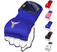 Mytra Fusion Bambini sottoguanti boxe Imbottito in gel sottoguanti con cinturini da polso Quick lunghi 76 cm, Elastico fascia da box MMA, Muay Thai, Kickboxing, Pugni e Arti Marziali (Blue)