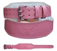 Mytra Fusion cintura palestra donna - cintura pesi donna Pelle vera cintura powerlifting donna, cintura palestra donna per fitness, allenamento, sollevamento pesi, deadlift e powerlifting (Pink, L)