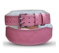 Mytra Fusion cintura palestra donna - cintura pesi donna Pelle vera cintura powerlifting donna, cintura palestra donna per fitness, allenamento, sollevamento pesi, deadlift e powerlifting (Pink, M)