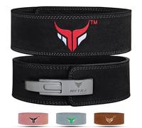 Mytra Fusion Cintura per sollevamento pesi in pelle per uomini e donne (10 mm di spessore e 10,2 cm di larghezza), cintura per sollevamento pesi con fibbia regolabile per palestra, squat, bodybuilding