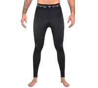 Mytra Fusion Compressione Leggins Uomo con Doppie Tasche Laterali Strato di Base Leggins Uomo Palestra - Calzamaglia Uomo per Esercizi di Allenamento Fitness (IT, Testo, M, Regular, Regular, Black)