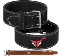 Mytra Fusion power weight lifting belt L4 weight training leather belt power belts for squats workout (Black, Medium)