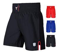 Mytra Fusion Satin Pantaloncini da Boxe, MMA, da Combattimento, da Allenamento (Nero, Taglia Media)