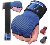 Mytra Fusion sottoguanti boxe Imbottito in gel sottoguanti con cinturini da polso lunghi 80 cm uomini e donne Elastico fascia da box MMA, Muay Thai, Pugni e Arti Marziali (Blue/Black, L/XL)