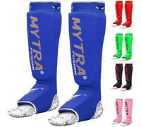 Mytra Fusion stinco collo del piede Guardia Estensibile paratibie kick boxing, imbottiti e leggeri Formazione paratibie Muay Thai, arti marziali, parastinchi mma uomini e donne