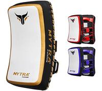 Mytra Fusion thai pad kick shield mma kickboxing muay thai training pad arm pad strike shield (White Gold)