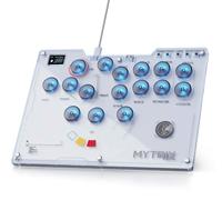 Mytrix Arcade Stick 16 tasti controller senza leva per PS4/PC/PS3/Switch/Steam, con funzioni turbo, luce RGB personalizzata, supporta Hot Swap, SOCD, piastra rimovibile - Design interstellare
