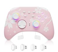Mytrix Controller Wireless Pro con joystick effetto Hall/trigger Hall (nessuna deriva), controller Bluetooth Sakura RGB per Nintendo Switch, PC Windows iOS Android Steam