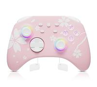 Mytrix RGB Controller pour Switch/Switch Lite/Switch OLED, Controller Wireless Pro con Funzione Sveglia, Jack per Cuffie, Turbo, Controllo del Movimento, Vibrazione Regolabile, Sakura Rosa