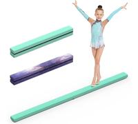 mytueetp Trave Ginnastica, Barra da Ginnastica in Flanella Verde Menta 2,1 m/220 LB, Similpelle Scamosciata, Attrezzatura da Ginnastica Pieghevole per Allenamento a Casa delle Ragazze per Il Loro