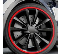 MYTZNB Striscia Decorativa del mozzo della Ruota dell'auto, Compatibile con Alfa Romeo 147 GT Brera 155 156 159 166 939 Giulia Mito Spider Tonale, Decorazione del Pneumatico,Red