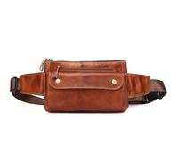 Myunxui Marsupio in vera pelle per uomo e donna, marsupio da viaggio, #21 marrone, 35x11x13cm/13.77x4.33x5.12inches(L*W*H)