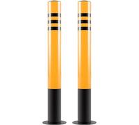 MYUYEE Cono Stradale Pali di delimitazione del Traffico in Ferro palo di delimitazione Giallo con Base barriera di Sicurezza per Il parcheggio in Aree ad Alto,Giallo-H100cm 2 Pezzi