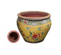 MYUYEE Cortile Esterno Mosaico in Ceramica Grande Vaso di Fiori Giardino Americano Decorazione Balcone Vaso per Piante Classico Europeo Giardino fioriera Villa,13.8