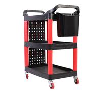 MYUYEE Heavy Duty Commercial Service Tool Cart W/Wheels, 3-Tier Mechanical Handling Car Repair Tool Storage Organizer Cart,Garage Parts Management(B)