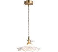 MYUYEE Lampada A Sospensione Vintage in Vetro con Testa Singola, Finitura in Ottone, Attacco E27, per Soggiorno, Sala da Pranzo, Cucina, Isola, Camera da Letto