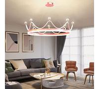 MYUYEE Lampadario A Sospensione in Cristallo A Forma di Corona, per Camera da Letto, per Ragazze Adolescenti, A Forma di Cuore, Rosso, Creativo, Lampada A Sospensione,(Rosa)(Rosa)