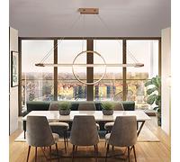 MYUYEE Lampadario Nordico da 56 W con Dimmer Lineare per Isola Cucina, Illuminazione da Ufficio, Lampada A Sospensione A 1 Anello per Tavolo da Biliardo in Soggiorno, (C)(C)