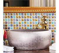 MYUYEE Lavandino da appoggio per Hotel lavello Artistico per bistrot all'aperto - Lavello Rotondo in Ceramica lavabo da appoggio in Ceramica lavello da appoggio in,IO