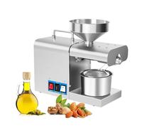 MYUYEE Piccola pressa per olio automatica, Motore in rame puro ad alta potenza 820W, Pressa per olio in acciaio inossidabile per arachidi, soia, colza