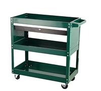 MYUYEE Rolling Tool Cart Service Cart,3Tier Metal Steel Utility Cart with Wheels for Mechanics,Auto Repair Parts Cart(Single Pump Green Black)