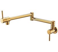 MYUYEE Rubinetto da Cucina in Bronzo Antico Spazzolato, Miscelatore per Lavello Girevole A 360°, Doppio Snodo, Rubinetto da Cucina Singolo Freddo, Rubinetto da Cucina (Titanio)