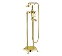 MYUYEE Rubinetto per Vasca da Bagno Classico Miscelatore per Doccia in Ottone Set di rubinetti per Vasca da Bagno con Maniglia Singola rubinetti per Bagno con,Zirconio Oro