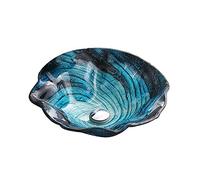 MYUYEE Set Lavabo E Rubinetto per Bagno - Lavabo da Appoggio in Vetro Temperato Artistico con Lavabo Integrato, Mobiletto con Lavabo da Appoggio, Rubinetto C