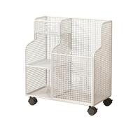 MYUYEE Tennis Racket Holder Cart, Mobile Storage Rack for Badminton And Tennis, Large Capacity Stand for Home And Club Use(White)