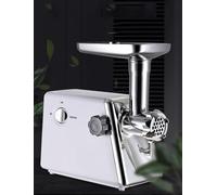 MYUYEE Tritacarne Elettrico 400W in Acciaio Inox, Tritacarne, Insaccatrice, Lama E Piastre in Acciaio Inox E 1 Macchina per Salsicce