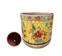 MYUYEE Vasi per Piante con Fori di drenaggio Grandi fioriere da 139 Pollici per Piante da Interno vasi per Fiori in Ceramica Fatti a Mano con Mosaico Decorazione,Giallo