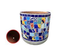 MYUYEE Vaso da Fiori Classico colorato Dipinto a Mano Vaso in Ceramica Grande Vaso da Fiori Vaso da Fiori Europeo Decorazione da Giardino Balcone Vaso da Bonsai,I-25 * 28CM