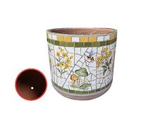 MYUYEE Vaso da Fiori Classico colorato Dipinto a Mano Vaso in Ceramica Grande Vaso da Fiori Vaso da Fiori Europeo Decorazione da Giardino Balcone Vaso da Bonsai,E-34 * 35CM