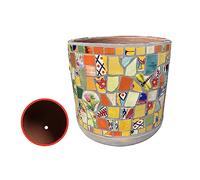 MYUYEE Vaso da Fiori Classico colorato Dipinto a Mano Vaso in Ceramica Grande Vaso da Fiori Vaso da Fiori Europeo Decorazione da Giardino Balcone Vaso da Bonsai,G-34 * 35CM