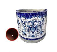 MYUYEE Vaso da Fiori Classico colorato Dipinto a Mano Vaso in Ceramica Grande Vaso da Fiori Vaso da Fiori Europeo Decorazione da Giardino Balcone Vaso da Bonsai,A-25 * 28CM