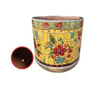 MYUYEE Vaso da Fiori Classico colorato Dipinto a Mano Vaso in Ceramica Grande Vaso da Fiori Vaso da Fiori Europeo Decorazione da Giardino Balcone Vaso da Bonsai,C-25 * 28CM