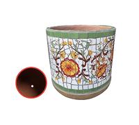 MYUYEE Vaso da Fiori Classico colorato Dipinto a Mano Vaso in Ceramica Grande Vaso da Fiori Vaso da Fiori Europeo Decorazione da Giardino Balcone Vaso da Bonsai,B-25 * 28CM