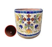 MYUYEE Vaso da Fiori Classico colorato Dipinto a Mano Vaso in Ceramica Grande Vaso da Fiori Vaso da Fiori Europeo Decorazione da Giardino Balcone Vaso da Bonsai,F-34 * 35CM
