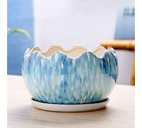 MYUYEE Vaso per Piante Creativo Rotondo in Ceramica Semplice Minimalista succulento Verde in Vaso per la casa Il Giardino Il Balcone la Decorazione (Stile 1,Stile 1-26 cm