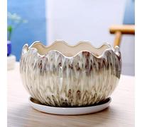 MYUYEE Vaso per Piante Creativo Rotondo in Ceramica Semplice Minimalista succulento Verde in Vaso per la casa Il Giardino Il Balcone la Decorazione (Stile 2,Stile 2-19 cm