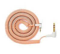 MyVolts Candycord Cavo audio Mini jack angolato a grande jack angolato, riccio da 100 cm a 200 cm, colore pesca tramonto